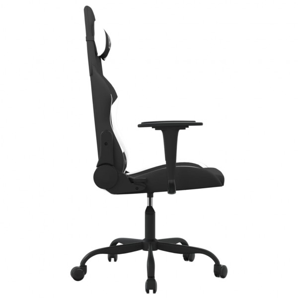 Silla gaming tela negro y blanco M 4