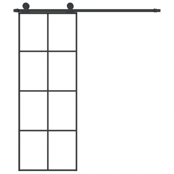 Puerta corredera con set herrajes vidrio ESG aluminio 76x205 cm M 3