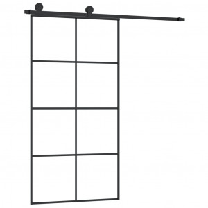 Puerta corredera set herrajes vidrio ESG aluminio 102.5x205 cm H