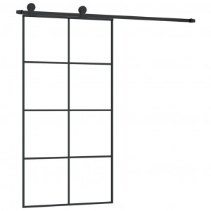 Puerta corredera set herrajes vidrio ESG aluminio 102.5x205 cm H