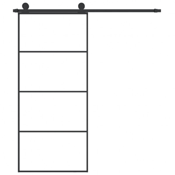 Puerta corredera con set herrajes vidrio ESG aluminio 90x205 cm M 3