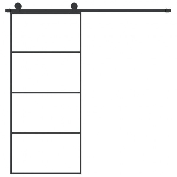 Puerta corredera con set herrajes vidrio ESG aluminio 90x205 cm M 3