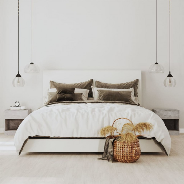 Mesitas de noche 2 unidades con cajón gris hormigón D