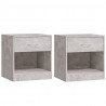 Mesas de cabeceira c/ gaveta 2 pcs cinzento cimento 2