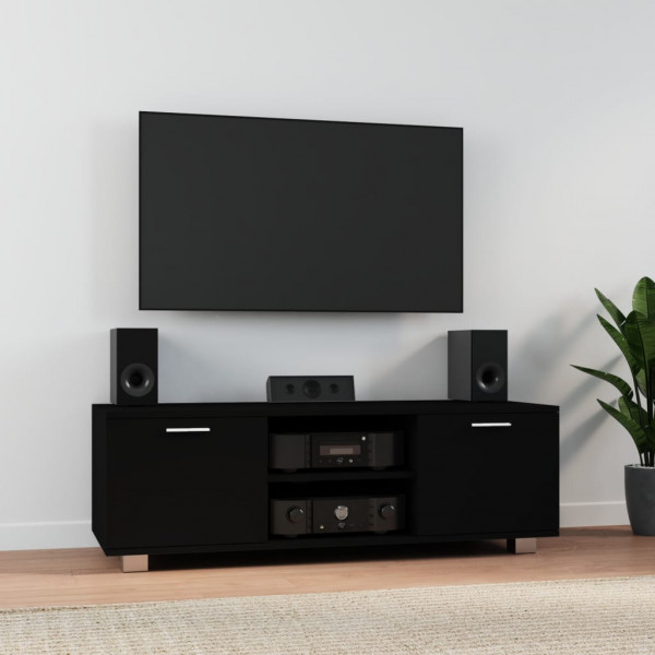 Mueble para TV madera contrachapada negro 120x40.5x35 cm D