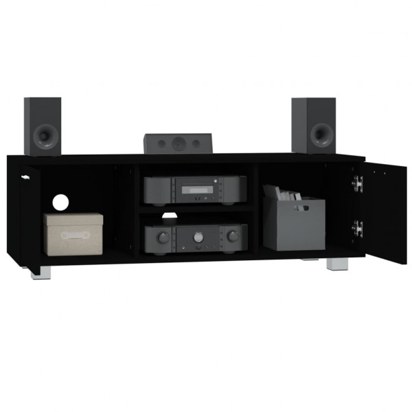 Mueble para TV madera contrachapada negro 120x40.5x35 cm M 3