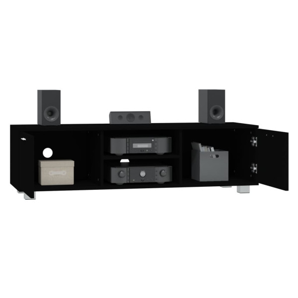 Mueble para TV madera contrachapada negro 140x40.5x35 cm M 3