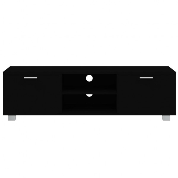 Mueble para TV madera contrachapada negro 140x40.5x35 cm M 4