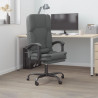 Silla de oficina reclinable con masaje de tela gris oscuro 1