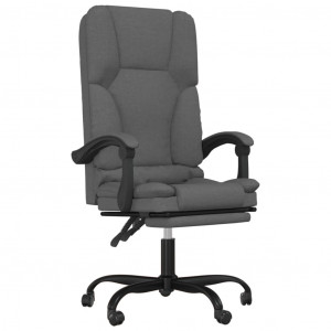 Silla de oficina reclinable con masaje de tela gris oscuro H