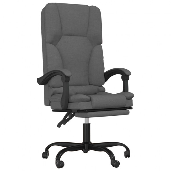 Silla de oficina reclinable con masaje de tela gris oscuro M 2