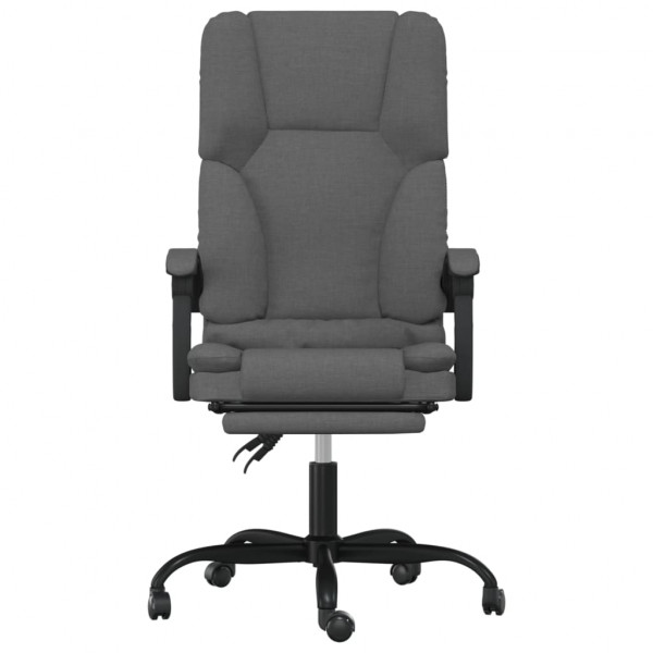 Silla de oficina reclinable con masaje de tela gris oscuro M 3