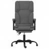 Silla de oficina reclinable con masaje de tela gris oscuro 3
