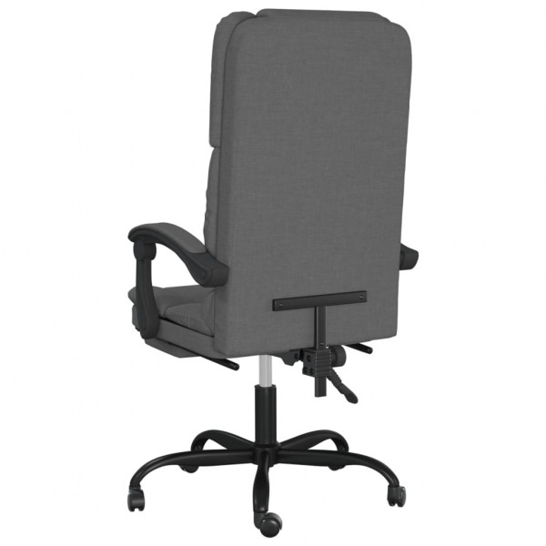 Silla de oficina reclinable con masaje de tela gris oscuro M 5