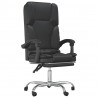 Silla de oficina reclinable masaje cuero sintético negro 2