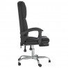 Silla de oficina reclinable masaje cuero sintético negro 4