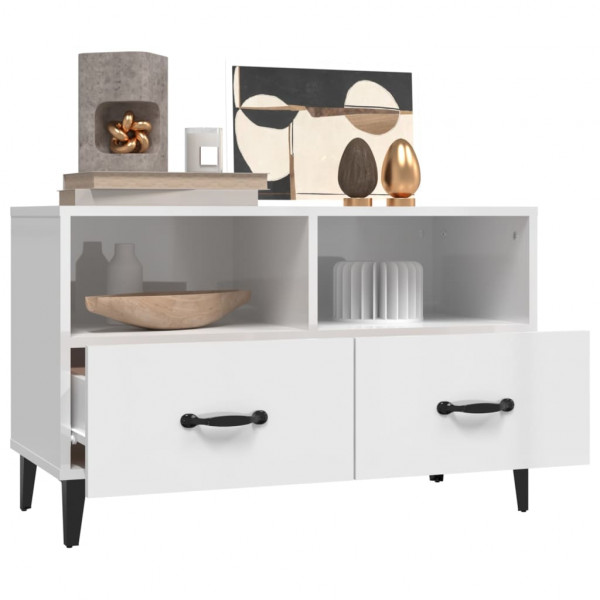 Móvel de TV 80x36x50 cm derivados de madeira branco brilhante M 5