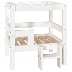 Cama para perros madera maciza de pino blanco 55.5x53.5x60 cm H