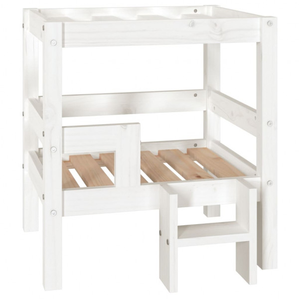 Cama para perros madera maciza de pino blanco 55.5x53.5x60 cm M 2