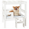Cama para cães 55.5x53.5x60 cm madeira de pinho maciça branco 4