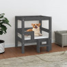 Cama para cães 55.5x53.5x60 cm madeira de pinho maciça cinza 1
