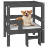 Cama para cães 55.5x53.5x60 cm madeira de pinho maciça cinza 4