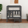 Cama para perros madera maciza de pino gris 65.5x43x70 cm 5