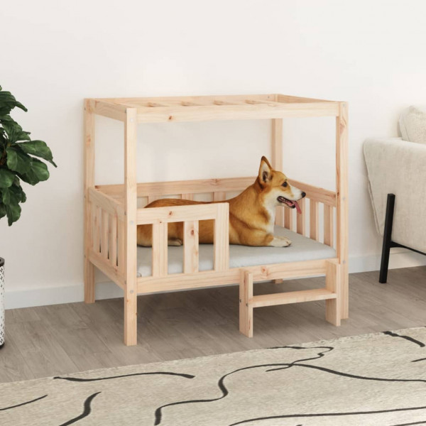 Cama para perros madera maciza de pino 95.5x73.5x90 cm D