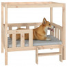 Cama para perros madera maciza de pino 95.5x73.5x90 cm 4