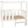 Cama para cães 95.5x73.5x90 cm madeira de pinho maciça branco 2