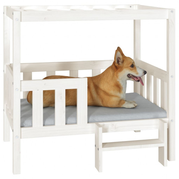 Cama para perros madera maciza de pino blanco 95.5x73.5x900 cm M 4