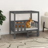 Cama para perros madera maciza de pino gris 95.5x73.5x90 cm 1