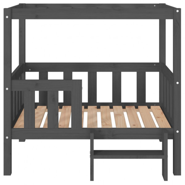 Cama para cães 95.5x73.5x90 cm madeira de pinho maciça cinza M 5