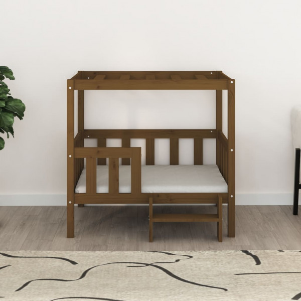 Cama para cães 95.5x73.5x90 cm pinho maciço castanho mel M 3