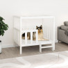 Cama para cães 105.5x83.5x100 cm madeira de pinho maciça branco 1