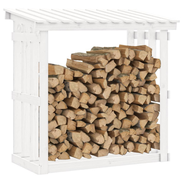 Rack para lenha em madeira maciça de pinho branco 108x64,5x109 cm M 4