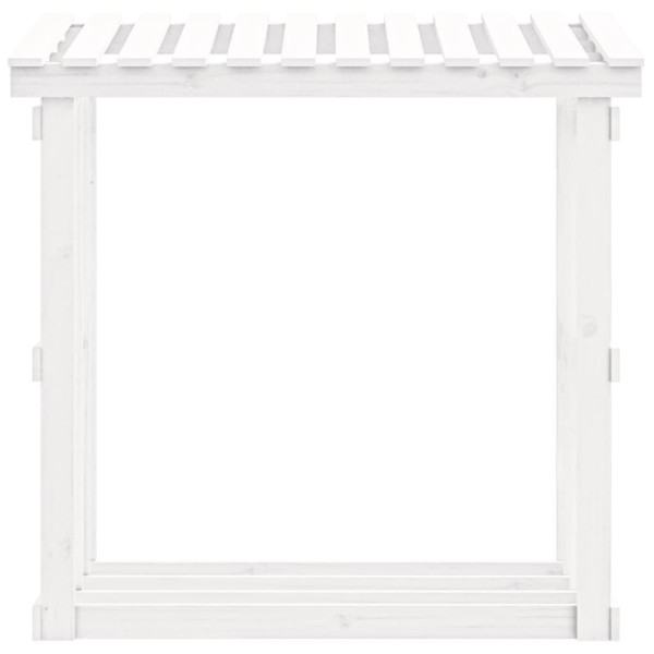 Rack para lenha em madeira maciça de pinho branco 108x64,5x109 cm M 5