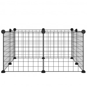 Gaiola p/ animais de estimação com 8 painéis 35x35 cm aço preto H