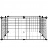 Gaiola p/ animais de estimação com 8 painéis 35x35 cm aço preto 2