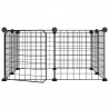 Gaiola p/ animais de 8 painéis c/ porta 35x35 cm aço preto 3