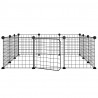 Gaiola p/ animais de 12 painéis c/porta 35x35 cm aço preto 2