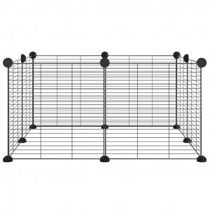 Gaiola p/ animais de estimação com 8 painéis 35x35 cm aço preto H