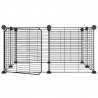 Jaula para mascotas de 8 paneles con puerta acero negro 35x35cm 3