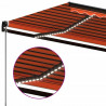 Toldo retrátil manual com LED 450x350 cm laranja e castanho 5