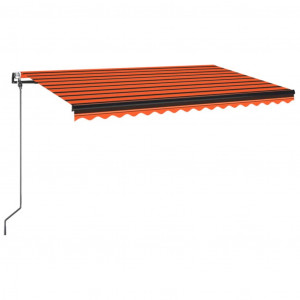 Toldo automático LED sensor de viento naranja marrón 450x350 cm H
