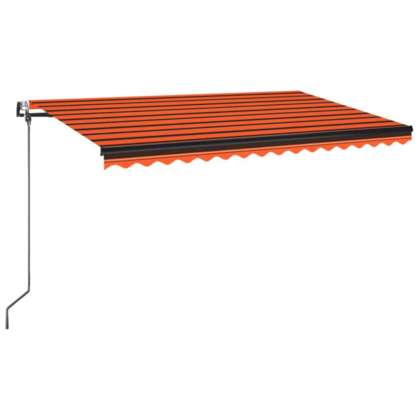 Toldo automático LED sensor de viento naranja marrón 450x350 cm M 2