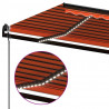 Toldo automático LED sensor de viento naranja marrón 450x350 cm 5