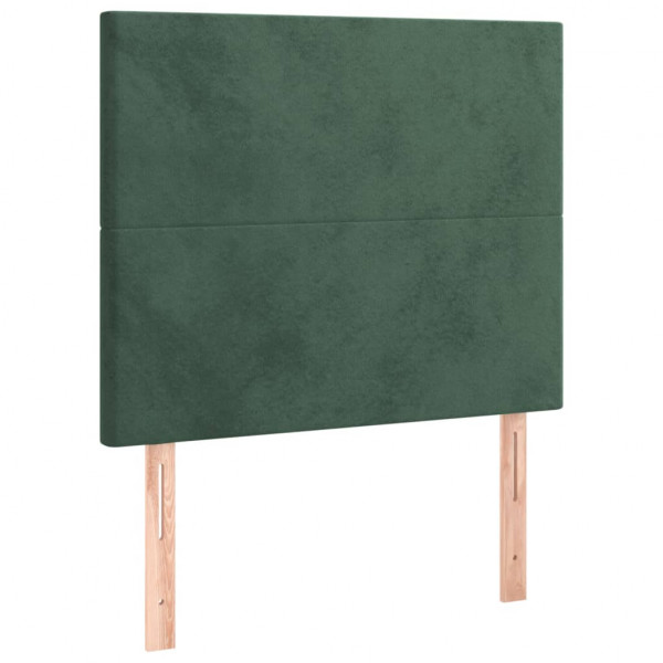 Cabeceira de cama 2 pcs veludo 100x5x78/88 cm verde-escuro M 2