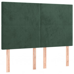 Cabeceros 4 unidades terciopelo verde oscuro 72x5x78/88 cm H