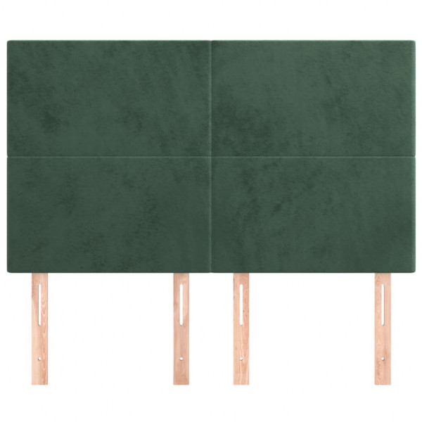 Cabeceros 4 unidades terciopelo verde oscuro 72x5x78/88 cm M 3